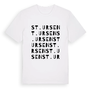 St. Ursen ordlek t-shirt – ekologisk bomull t-shirt från Pinshirt