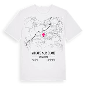 Villars-sur-Glâne karta t-shirt – ekologisk bomull t-shirt från Pinshirt