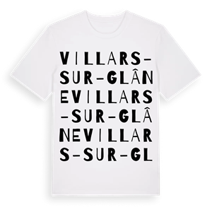 Villars-sur-Glâne ordlek t-shirt – ekologisk bomull t-shirt från Pinshirt