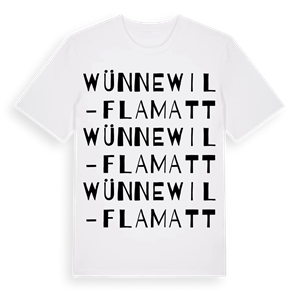 Wünnewil-Flamatt ordlek t-shirt – ekologisk bomull t-shirt från Pinshirt