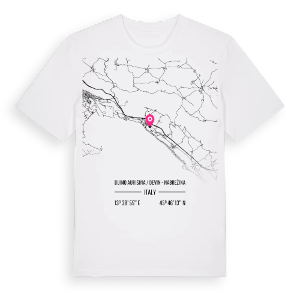 Duino Aurisina / Devin - Nabrežina karta t-shirt – ekologisk bomull t-shirt från Pinshirt