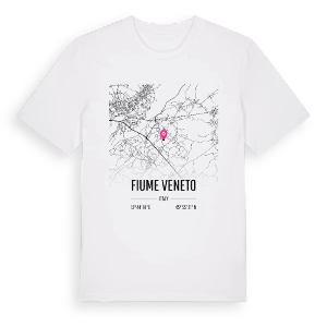 Fiume Veneto karta t-shirt – ekologisk bomull t-shirt från Pinshirt