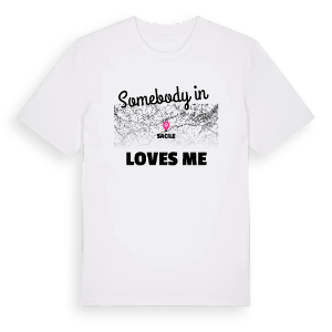 Någon i Sacile älskar mig t-shirt – ekologisk bomull t-shirt från Pinshirt