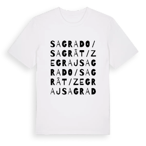 Sagrado / Sagrât / Zegraj ordlek t-shirt – ekologisk bomull t-shirt från Pinshirt