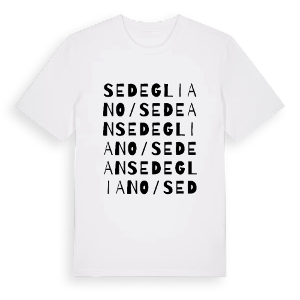 Sedegliano / Sedean ordlek t-shirt – ekologisk bomull t-shirt från Pinshirt