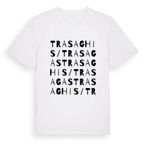 Trasaghis / Trasagas ordlek t-shirt – ekologisk bomull t-shirt från Pinshirt