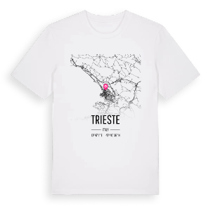 Trieste karta t-shirt – ekologisk bomull t-shirt från Pinshirt