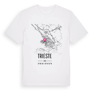 Trieste karta t-shirt – ekologisk bomull t-shirt från Pinshirt