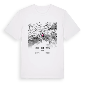 Udine / Udin / Videm karta t-shirt – ekologisk bomull t-shirt från Pinshirt