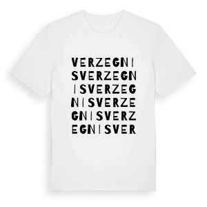 Verzegnis ordlek t-shirt – ekologisk bomull t-shirt från Pinshirt