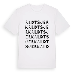 Aldtsjerk ordlek t-shirt – ekologisk bomull t-shirt från Pinshirt