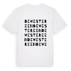 De Westereen ordlek t-shirt – ekologisk bomull t-shirt från Pinshirt