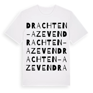 Drachten-Azeven ordlek t-shirt – ekologisk bomull t-shirt från Pinshirt