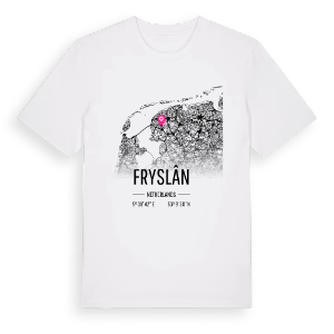 Fryslân karta t-shirt – ekologisk bomull t-shirt från Pinshirt