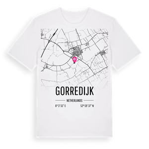 Gorredijk karta t-shirt – ekologisk bomull t-shirt från Pinshirt