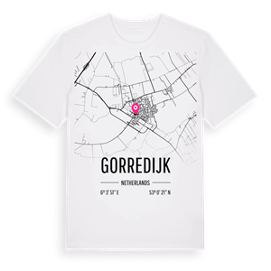 Gorredijk karta t-shirt – ekologisk bomull t-shirt från Pinshirt
