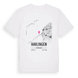 Harlingen karta t-shirt – ekologisk bomull t-shirt från Pinshirt