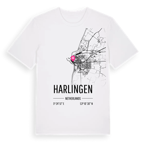 Harlingen karta t-shirt – ekologisk bomull t-shirt från Pinshirt