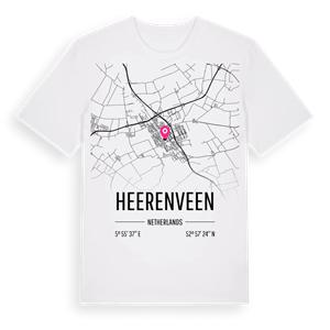 Heerenveen karta t-shirt – ekologisk bomull t-shirt från Pinshirt
