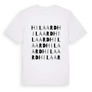 Hilaard ordlek t-shirt – ekologisk bomull t-shirt från Pinshirt