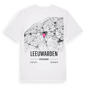 Leeuwarden karta t-shirt – ekologisk bomull t-shirt från Pinshirt