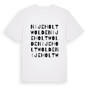 Nijeholtwolde ordlek t-shirt – ekologisk bomull t-shirt från Pinshirt