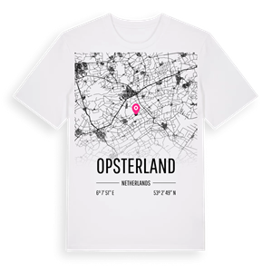 Opsterland karta t-shirt – ekologisk bomull t-shirt från Pinshirt