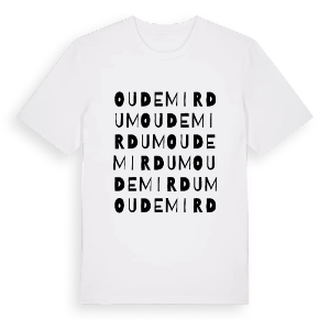 Oudemirdum ordlek t-shirt – ekologisk bomull t-shirt från Pinshirt