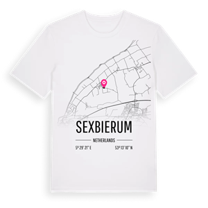 Sexbierum karta t-shirt – ekologisk bomull t-shirt från Pinshirt