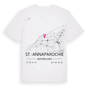 St.-Annaparochie karta t-shirt – ekologisk bomull t-shirt från Pinshirt