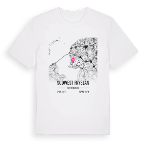 Súdwest-Fryslân karta t-shirt – ekologisk bomull t-shirt från Pinshirt