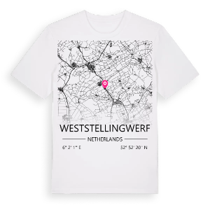 Weststellingwerf karta t-shirt – ekologisk bomull t-shirt från Pinshirt
