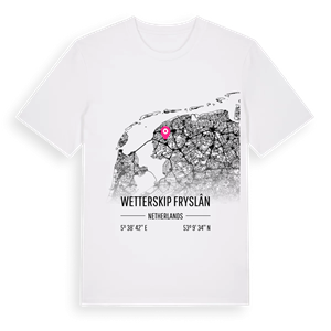 Wetterskip Fryslân karta t-shirt – ekologisk bomull t-shirt från Pinshirt