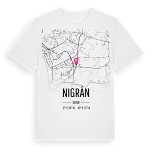 Nigrán karta t-shirt – ekologisk bomull t-shirt från Pinshirt