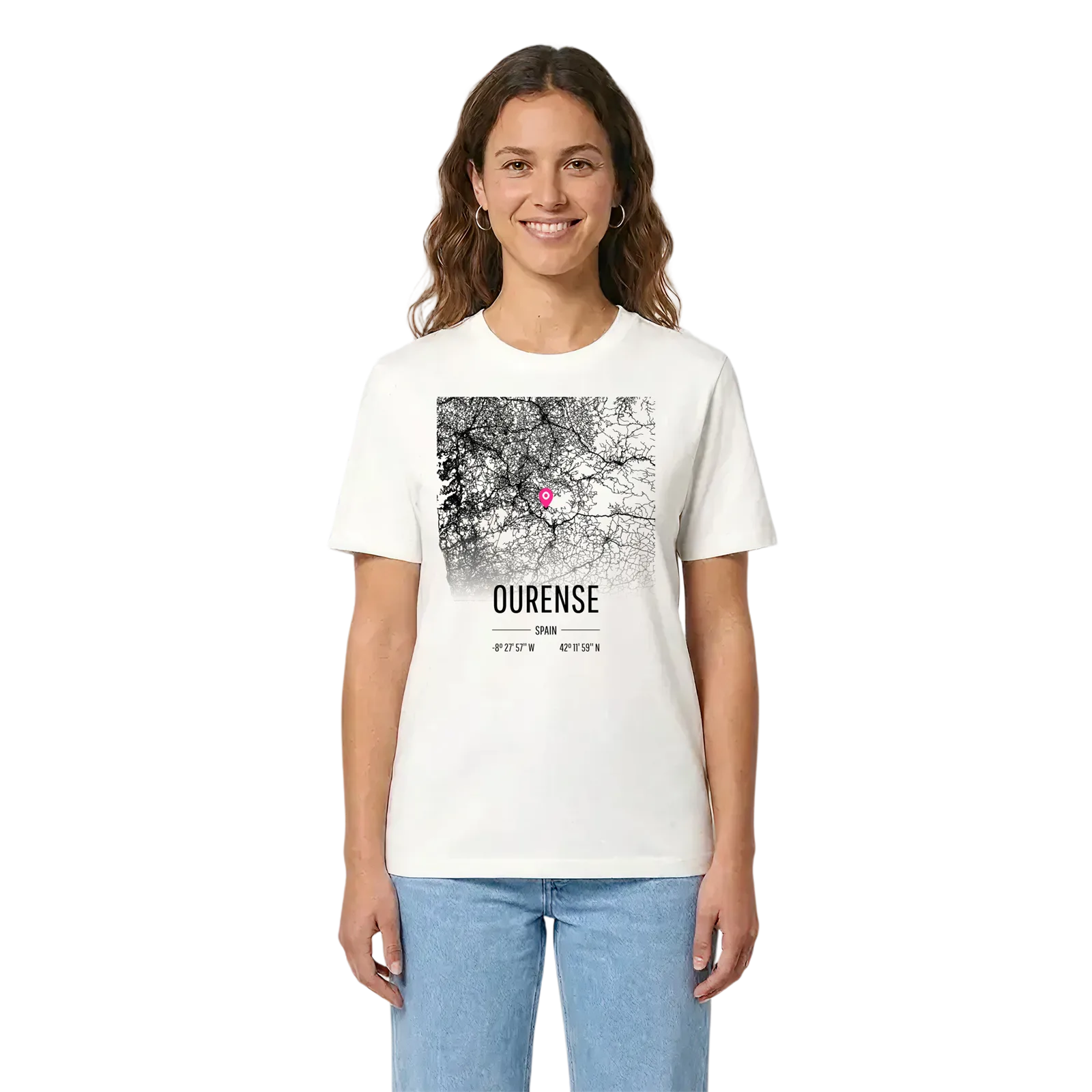 Ourense karta t-shirt – White, i miljö
