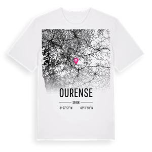 Ourense karta t-shirt – ekologisk bomull t-shirt från Pinshirt