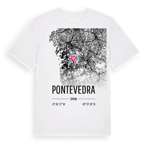 Pontevedra karta t-shirt – ekologisk bomull t-shirt från Pinshirt