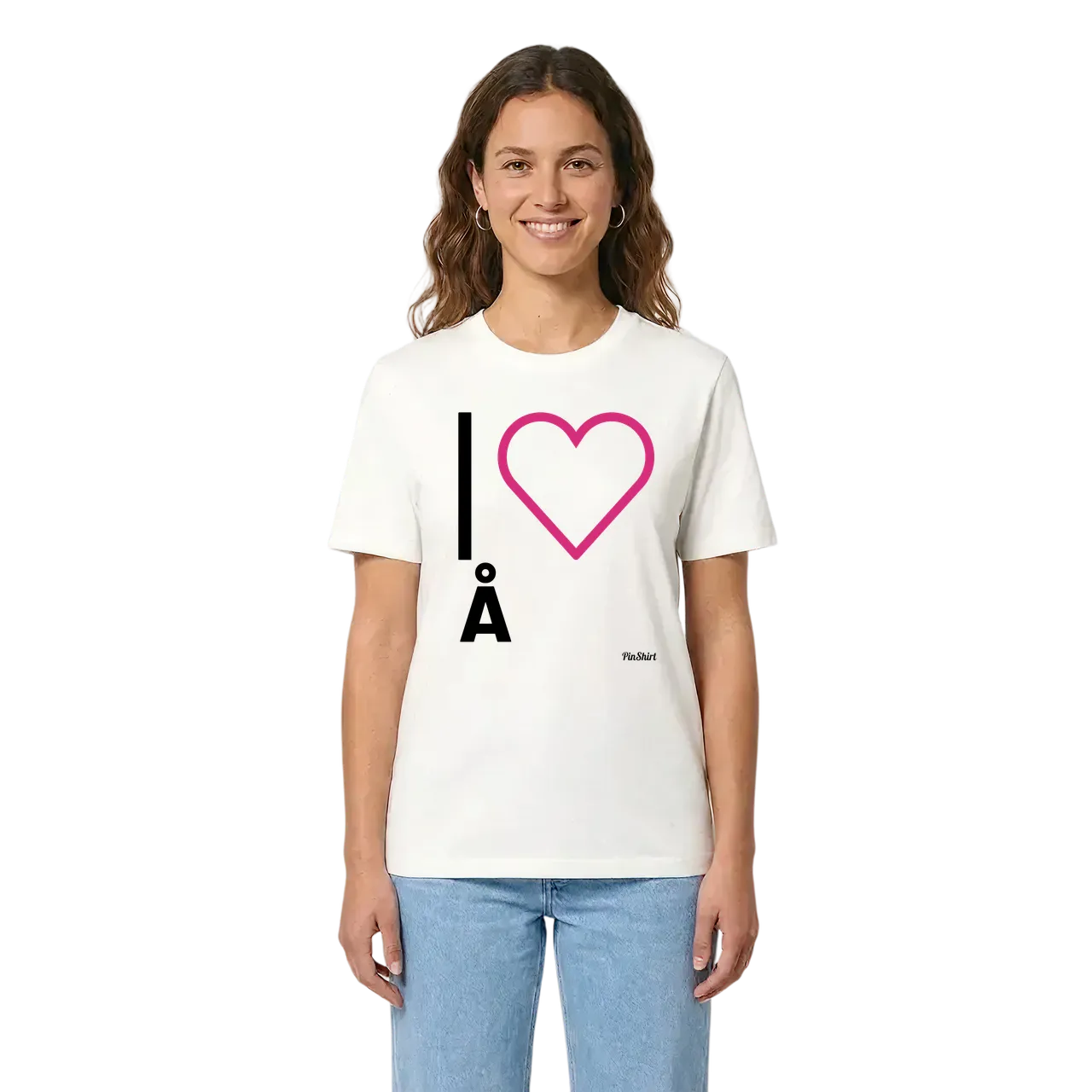 Jag älskar Å t-shirt stort tryck i miljö