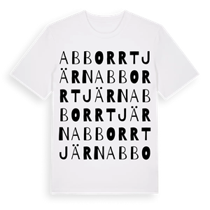 Abborrtjärn ordlek t-shirt – ekologisk bomull t-shirt från Pinshirt