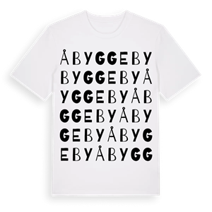 Åbyggeby ordlek t-shirt – ekologisk bomull t-shirt från Pinshirt