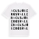 White t-shirt med Acksjöbergsvallen ordlek t-shirt