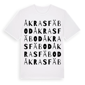 Åkras fäbod ordlek t-shirt – ekologisk bomull t-shirt från Pinshirt