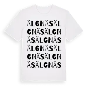Älgnäs ordlek t-shirt – ekologisk bomull t-shirt från Pinshirt