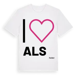 Jag älskar Als t-shirt stort tryck – ekologisk bomull t-shirt från Pinshirt