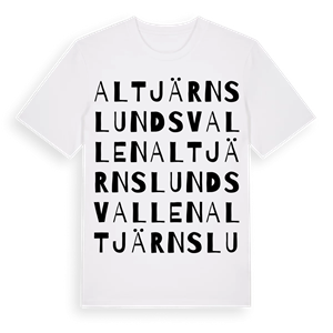 Altjärnslundsvallen ordlek t-shirt – ekologisk bomull t-shirt från Pinshirt