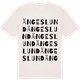Vintage White t-shirt med Ängeslund ordlek t-shirt