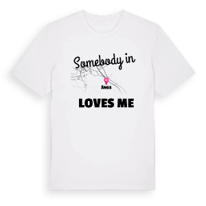 Någon i Ängs älskar mig t-shirt – ekologisk bomull t-shirt från Pinshirt