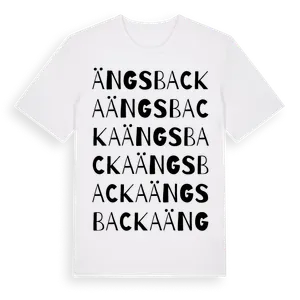 Ängsbacka ordlek t-shirt – ekologisk bomull t-shirt från Pinshirt