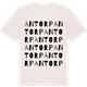 Vintage White t-shirt med Antorp ordlek t-shirt