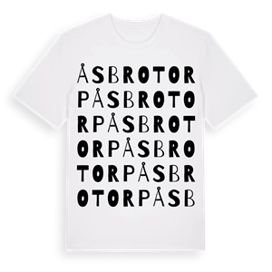 Åsbrotorp ordlek t-shirt – ekologisk bomull t-shirt från Pinshirt